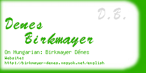 denes birkmayer business card
