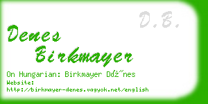 denes birkmayer business card